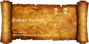 Kakas Kornél névjegykártya